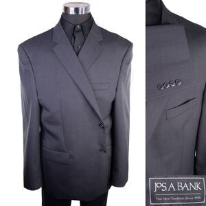 Jos A Bank EXECUTIVE Gray Sport Coat Suit Jacket Blazer Sz 48R Two button EUC